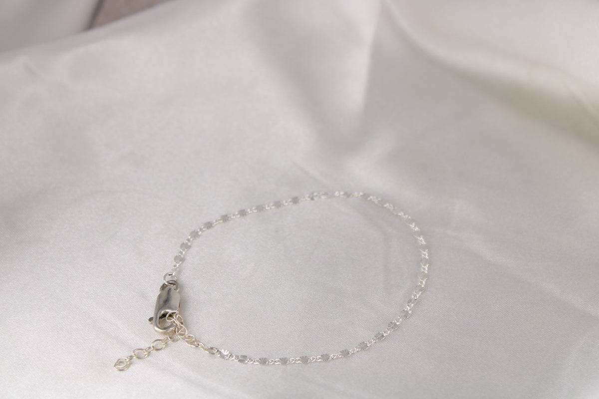 Silver disc-chain bracelet
